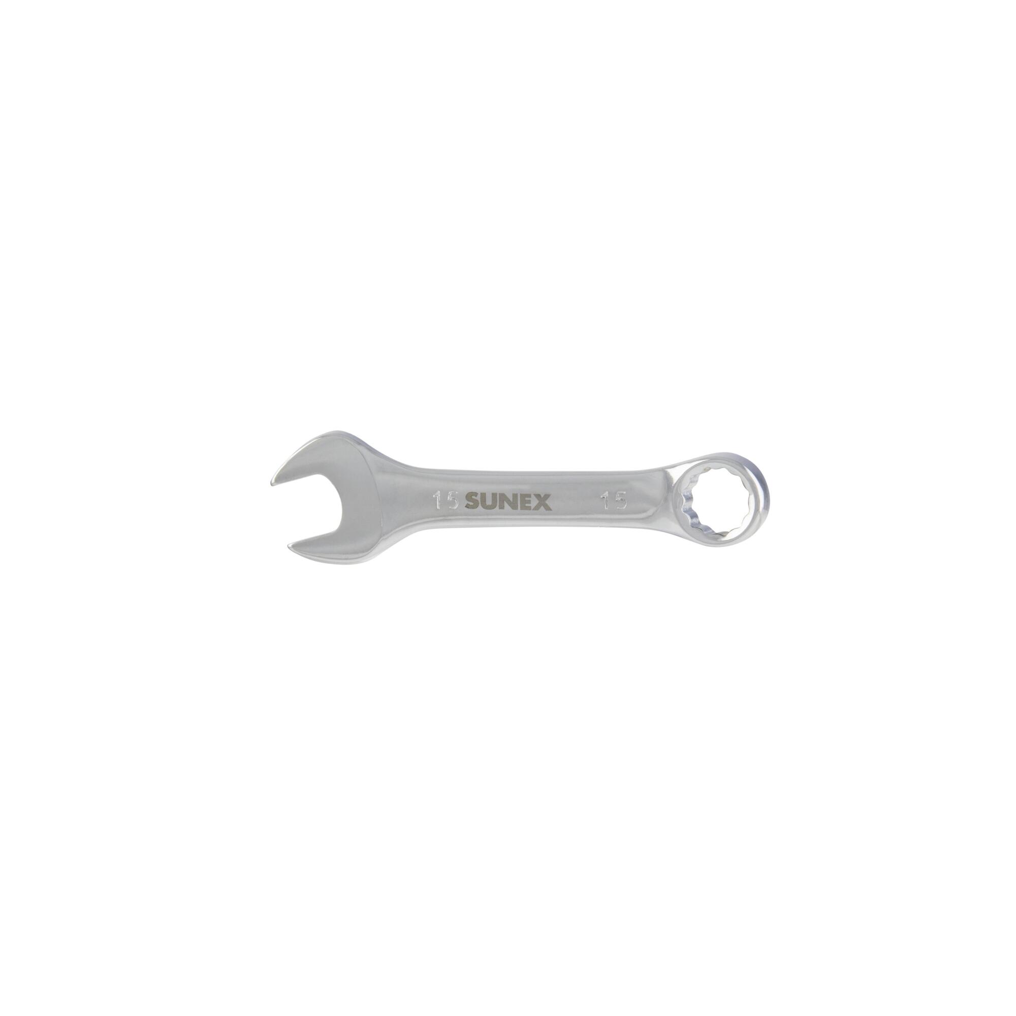 Sunex Tools Stubby Combination Wrench — 15mm, Model# 993015M